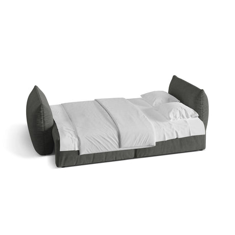 Bloom 3-Sitzer Sofa mit Schlaffunktion und Bettkasten aus Strukturierter Stoff in Dunkelgrau (Wind 89), 250x108 cm von Micadoni – Bild 3