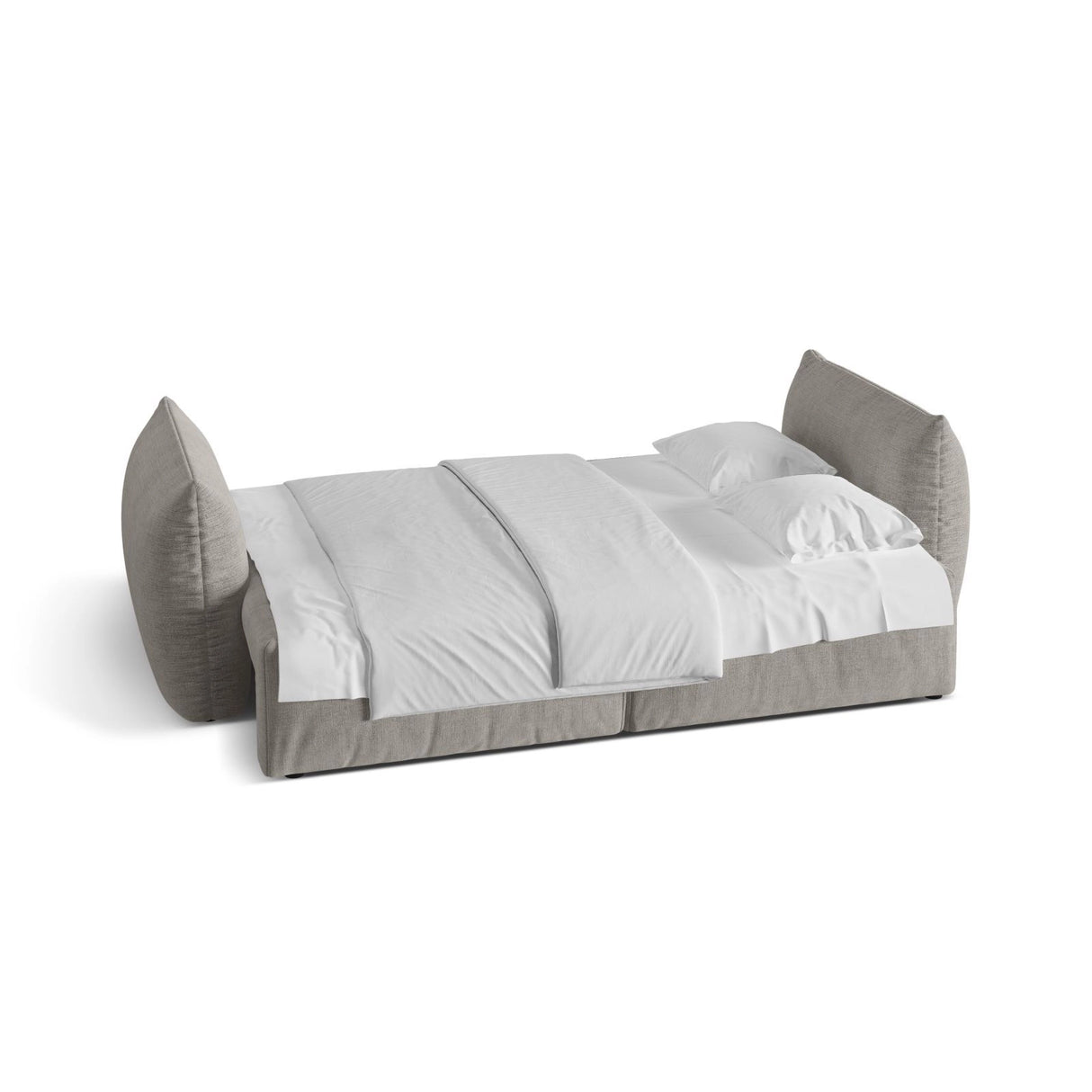 Bloom 3-Sitzer Sofa mit Schlaffunktion und Bettkasten aus Strukturierter Stoff in Hellgrau (Wind 84), 250x108 cm von Micadoni – Bild 3