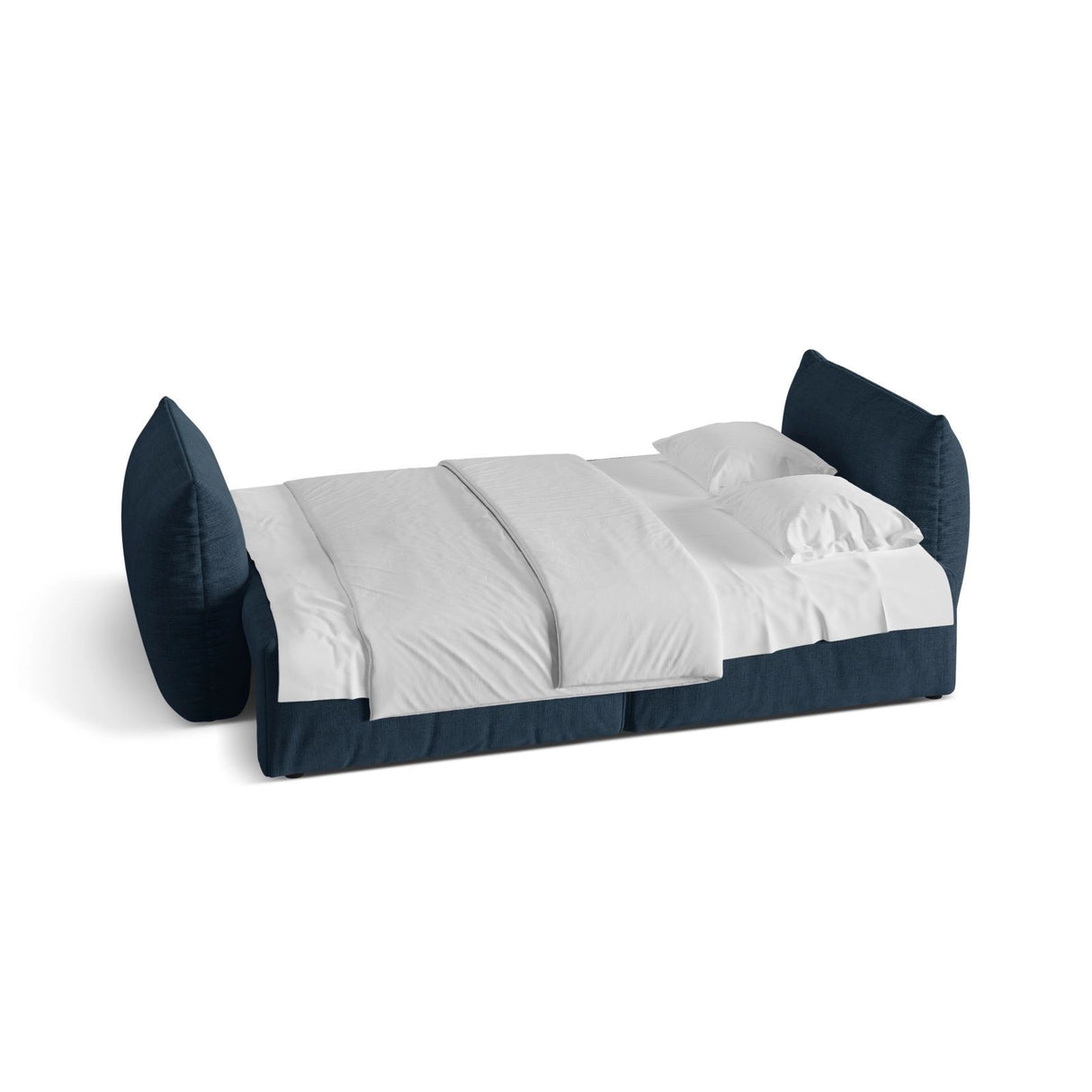 Bloom 3-Sitzer Sofa mit Schlaffunktion und Bettkasten aus Strukturierter Stoff in Marineblau (Wind 77), 250x108 cm von Micadoni – Bild 3