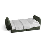 Bloom 3-Sitzer Sofa mit Schlaffunktion und Bettkasten aus Strukturierter Stoff in Moss Green (Wind 75), 250x108 cm von Micadoni – Bild 3
