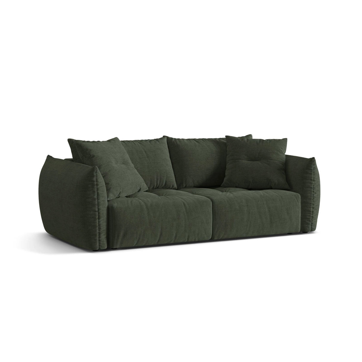 Bloom 3-Sitzer Sofa mit Schlaffunktion und Bettkasten aus Strukturierter Stoff in Moss Green (Wind 75), 250x108 cm von Micadoni – Bild 4