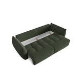 Bloom 3-Sitzer Sofa mit Schlaffunktion und Bettkasten aus Strukturierter Stoff in Moss Green (Wind 75), 250x108 cm von Micadoni – Bild 5