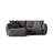 Bloom Modulares 3-Sitzer Ecksofa mit Schlaffunktion und Bettkasten, Linke Seite, aus Samt in Dunkelgrau (Casino Graphite), 250x152 cm von Micadoni – Bild 1