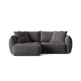 Bloom Modulares 3-Sitzer Ecksofa mit Schlaffunktion und Bettkasten, Linke Seite, aus Samt in Dunkelgrau (Casino Graphite), 250x152 cm von Micadoni – Bild 1