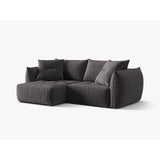 Bloom Modulares 3-Sitzer Ecksofa mit Schlaffunktion und Bettkasten, Linke Seite, aus Samt in Dunkelgrau (Casino Graphite), 250x152 cm von Micadoni – Bild 5
