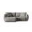 Bloom Modulares 3-Sitzer Ecksofa mit Schlaffunktion und Bettkasten, Linke Seite, aus Samt in Grau (Casino Stone), 250x152 cm von Micadoni – Bild 1