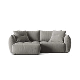 Bloom Modulares 3-Sitzer Ecksofa mit Schlaffunktion und Bettkasten, Linke Seite, aus Samt in Grau (Casino Stone), 250x152 cm von Micadoni – Bild 1
