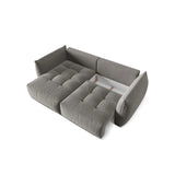 Bloom Modulares 3-Sitzer Ecksofa mit Schlaffunktion und Bettkasten, Linke Seite, aus Samt in Grau (Casino Stone), 250x152 cm von Micadoni – Bild 6