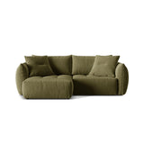 Bloom Modulares 3-Sitzer Ecksofa mit Schlaffunktion und Bettkasten, Linke Seite, aus Samt in Hellgrün (Casino Forest), 250x152 cm von Micadoni – Bild 1