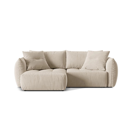 Bloom Modulares 3-Sitzer Ecksofa mit Schlaffunktion und Bettkasten, Linke Seite, aus Samt oder Strukturstoff, 250x152 cm von Micadoni – Bild 1