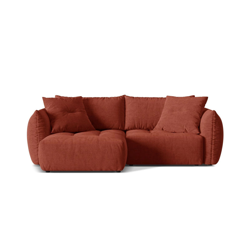 Bloom Modulares 3-Sitzer Ecksofa mit Schlaffunktion und Bettkasten, Linke Seite, aus Strukturierter Stoff in Auburn (Wind 52), 250x152 cm von Micadoni – Bild 1