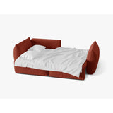 Bloom Modulares 3-Sitzer Ecksofa mit Schlaffunktion und Bettkasten, Linke Seite, aus Strukturierter Stoff in Auburn (Wind 52), 250x152 cm von Micadoni – Bild 3