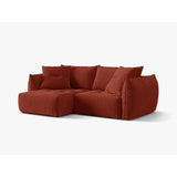 Bloom Modulares 3-Sitzer Ecksofa mit Schlaffunktion und Bettkasten, Linke Seite, aus Strukturierter Stoff in Auburn (Wind 52), 250x152 cm von Micadoni – Bild 4