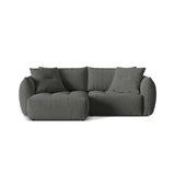 Bloom Modulares 3-Sitzer Ecksofa mit Schlaffunktion und Bettkasten, Linke Seite, aus Strukturierter Stoff in Dunkelgrau (Wind 89), 250x152 cm von Micadoni – Bild 1