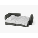 Bloom Modulares 3-Sitzer Ecksofa mit Schlaffunktion und Bettkasten, Linke Seite, aus Strukturierter Stoff in Dunkelgrau (Wind 89), 250x152 cm von Micadoni – Bild 3