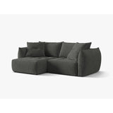 Bloom Modulares 3-Sitzer Ecksofa mit Schlaffunktion und Bettkasten, Linke Seite, aus Strukturierter Stoff in Dunkelgrau (Wind 89), 250x152 cm von Micadoni – Bild 4