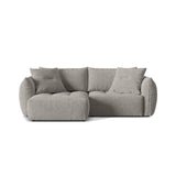 Bloom Modulares 3-Sitzer Ecksofa mit Schlaffunktion und Bettkasten, Linke Seite, aus Strukturierter Stoff in Hellgrau (Wind 84), 250x152 cm von Micadoni – Bild 1