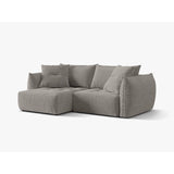 Bloom Modulares 3-Sitzer Ecksofa mit Schlaffunktion und Bettkasten, Linke Seite, aus Strukturierter Stoff in Hellgrau (Wind 84), 250x152 cm von Micadoni – Bild 4