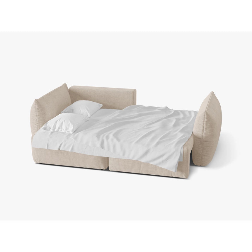Bloom Modulares 3-Sitzer Ecksofa mit Schlaffunktion und Bettkasten, Linke Seite, aus Strukturierter Stoff in Leichtes Beige (Wind 05), 250x152 cm von Micadoni – Bild 3
