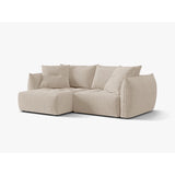 Bloom Modulares 3-Sitzer Ecksofa mit Schlaffunktion und Bettkasten, Linke Seite, aus Strukturierter Stoff in Leichtes Beige (Wind 05), 250x152 cm von Micadoni – Bild 4