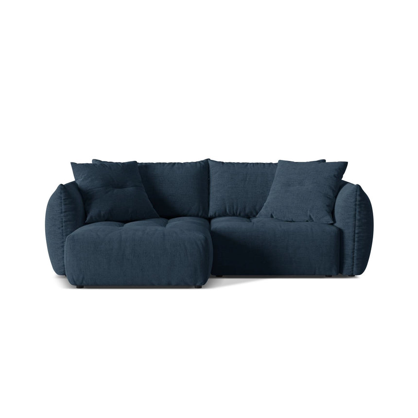Bloom Modulares 3-Sitzer Ecksofa mit Schlaffunktion und Bettkasten, Linke Seite, aus Strukturierter Stoff in Marineblau (Wind 77), 250x152 cm von Micadoni – Bild 1