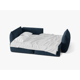 Bloom Modulares 3-Sitzer Ecksofa mit Schlaffunktion und Bettkasten, Linke Seite, aus Strukturierter Stoff in Marineblau (Wind 77), 250x152 cm von Micadoni – Bild 3