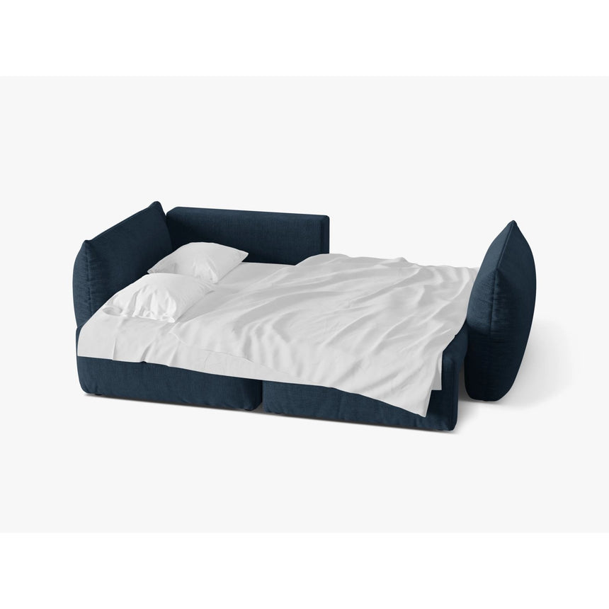 Bloom Modulares 3-Sitzer Ecksofa mit Schlaffunktion und Bettkasten, Linke Seite, aus Strukturierter Stoff in Marineblau (Wind 77), 250x152 cm von Micadoni – Bild 3