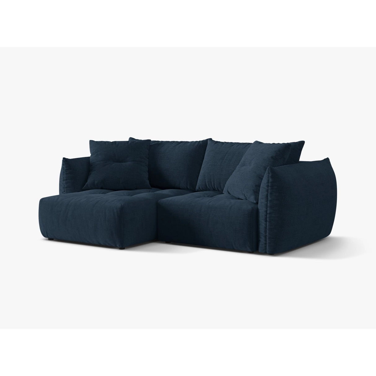 Bloom Modulares 3-Sitzer Ecksofa mit Schlaffunktion und Bettkasten, Linke Seite, aus Strukturierter Stoff in Marineblau (Wind 77), 250x152 cm von Micadoni – Bild 4