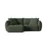Bloom Modulares 3-Sitzer Ecksofa mit Schlaffunktion und Bettkasten, Linke Seite, aus Strukturierter Stoff in Moosgrün (Wind 75), 250x152 cm von Micadoni – Bild 1