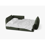 Bloom Modulares 3-Sitzer Ecksofa mit Schlaffunktion und Bettkasten, Linke Seite, aus Strukturierter Stoff in Moosgrün (Wind 75), 250x152 cm von Micadoni – Bild 3