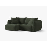 Bloom Modulares 3-Sitzer Ecksofa mit Schlaffunktion und Bettkasten, Linke Seite, aus Strukturierter Stoff in Moosgrün (Wind 75), 250x152 cm von Micadoni – Bild 4