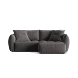 Bloom Modulares 3-Sitzer Ecksofa mit Schlaffunktion und Bettkasten, Rechte Seite, aus Samt in Dunkelgrau (Casino Graphite), 250x152 cm von Micadoni – Bild 1