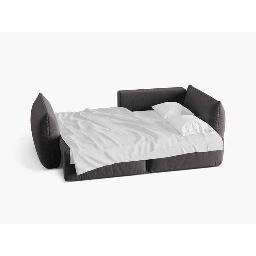 Bloom Modulares 3-Sitzer Ecksofa mit Schlaffunktion und Bettkasten, Rechte Seite, aus Samt in Dunkelgrau (Casino Graphite), 250x152 cm von Micadoni – Bild 4