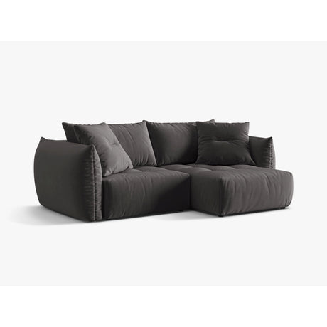 Bloom Modulares 3-Sitzer Ecksofa mit Schlaffunktion und Bettkasten, Rechte Seite, aus Samt in Dunkelgrau (Casino Graphite), 250x152 cm von Micadoni – Bild 5