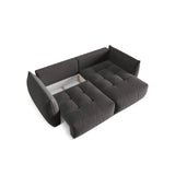 Bloom Modulares 3-Sitzer Ecksofa mit Schlaffunktion und Bettkasten, Rechte Seite, aus Samt in Dunkelgrau (Casino Graphite), 250x152 cm von Micadoni – Bild 6