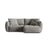 Bloom Modulares 3-Sitzer Ecksofa mit Schlaffunktion und Bettkasten, Rechte Seite, aus Samt in Grau (Casino Stone), 250x152 cm von Micadoni – Bild 1