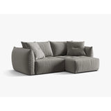 Bloom Modulares 3-Sitzer Ecksofa mit Schlaffunktion und Bettkasten, Rechte Seite, aus Samt in Grau (Casino Stone), 250x152 cm von Micadoni – Bild 5
