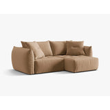 Bloom Modulares 3-Sitzer Ecksofa mit Schlaffunktion und Bettkasten, Rechte Seite, aus Samt in Sand (Casino Lion), 250x152 cm von Micadoni – Bild 5