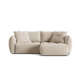 Bloom Modulares 3-Sitzer Ecksofa mit Schlaffunktion und Bettkasten, Rechte Seite, aus Samt oder Strukturstoff, 250x152 cm von Micadoni – Bild 1
