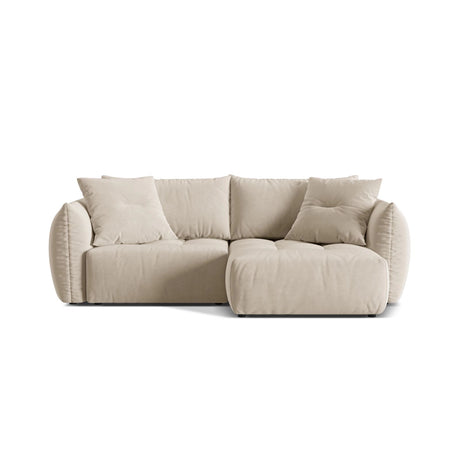 Bloom Modulares 3-Sitzer Ecksofa mit Schlaffunktion und Bettkasten, Rechte Seite, aus Samt oder Strukturstoff, 250x152 cm von Micadoni – Bild 1