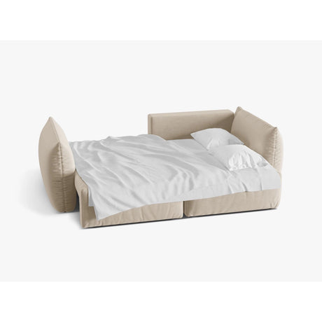 Bloom Modulares 3-Sitzer Ecksofa mit Schlaffunktion und Bettkasten, Rechte Seite, aus Samt oder Strukturstoff, 250x152 cm von Micadoni – Bild 4