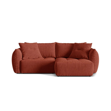 Bloom Modulares 3-Sitzer Ecksofa mit Schlaffunktion und Bettkasten, Rechte Seite, aus Strukturierter Stoff in Auburn (Wind 52), 250x152 cm von Micadoni – Bild 1