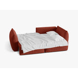 Bloom Modulares 3-Sitzer Ecksofa mit Schlaffunktion und Bettkasten, Rechte Seite, aus Strukturierter Stoff in Auburn (Wind 52), 250x152 cm von Micadoni – Bild 3