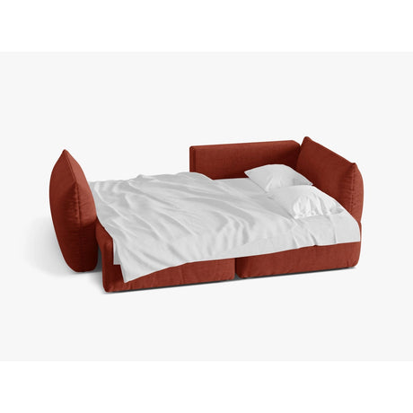 Bloom Modulares 3-Sitzer Ecksofa mit Schlaffunktion und Bettkasten, Rechte Seite, aus Strukturierter Stoff in Auburn (Wind 52), 250x152 cm von Micadoni – Bild 3