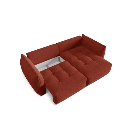 Bloom Modulares 3-Sitzer Ecksofa mit Schlaffunktion und Bettkasten, Rechte Seite, aus Strukturierter Stoff in Auburn (Wind 52), 250x152 cm von Micadoni – Bild 5