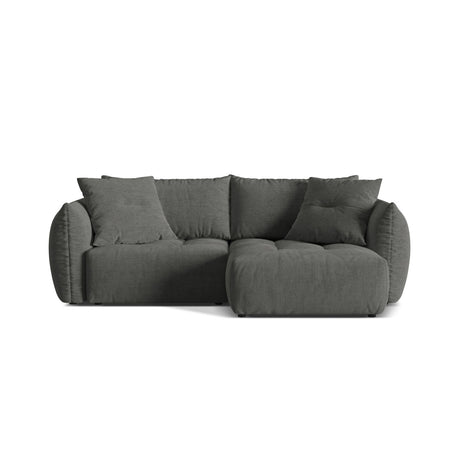 Bloom Modulares 3-Sitzer Ecksofa mit Schlaffunktion und Bettkasten, Rechte Seite, aus Strukturierter Stoff in Dunkelgrau (Wind 89), 250x152 cm von Micadoni – Bild 1