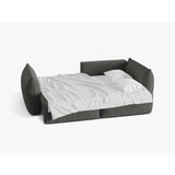 Bloom Modulares 3-Sitzer Ecksofa mit Schlaffunktion und Bettkasten, Rechte Seite, aus Strukturierter Stoff in Dunkelgrau (Wind 89), 250x152 cm von Micadoni – Bild 3