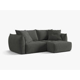 Bloom Modulares 3-Sitzer Ecksofa mit Schlaffunktion und Bettkasten, Rechte Seite, aus Strukturierter Stoff in Dunkelgrau (Wind 89), 250x152 cm von Micadoni – Bild 4