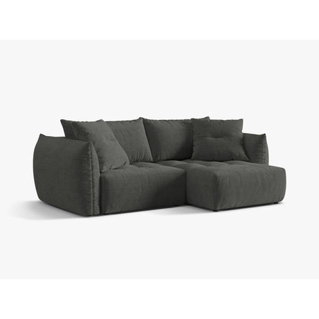 Bloom Modulares 3-Sitzer Ecksofa mit Schlaffunktion und Bettkasten, Rechte Seite, aus Strukturierter Stoff in Dunkelgrau (Wind 89), 250x152 cm von Micadoni – Bild 4