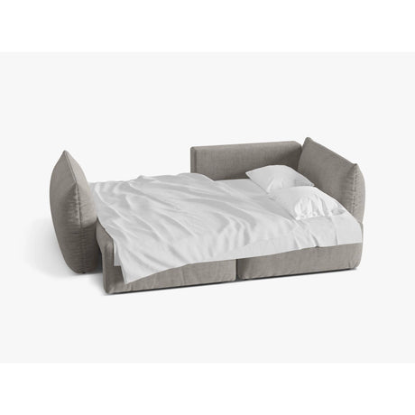 Bloom Modulares 3-Sitzer Ecksofa mit Schlaffunktion und Bettkasten, Rechte Seite, aus Strukturierter Stoff in Hellgrau (Wind 84), 250x152 cm von Micadoni – Bild 3